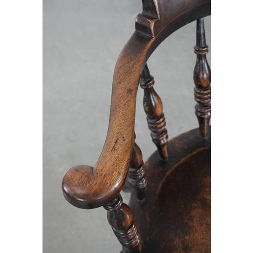 Wood Antique English Captain's Chair, 1800s For Sale - Image 7 of 15