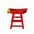 Sharp Red Yellow Fish Shape Seat Top Wood Tall Bench Stool For Sale - Image 4 of 5
