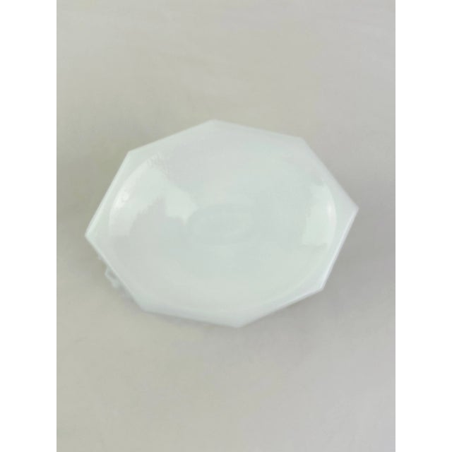 1960s 1960s Kemple Toltec Milk Glass White Oval Pedestal Bowl For Sale - Image 5 of 12