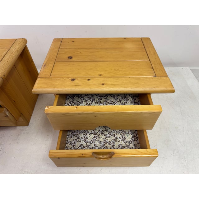Brutalist Brutalist Pine Bedside Tables, 1960s, Set of 2 For Sale - Image 3 of 18