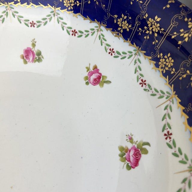 Antique Victorian Large Mintons Wash Basin with Floral Garland Motif from Staffordshire Pottery, 1890s For Sale - Image 10 of 11