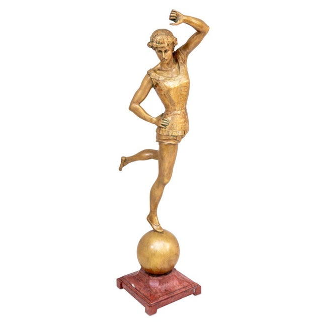 Achille Chainaye (Belgian, 1852-1915) "Dancer" Gilt Bronze Sculpture, late 19th century, cast by H. Luppens & Co.,...