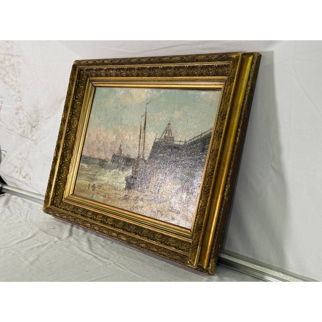 Late 19th Century French Oil Painting of "Port De Peche a Maree Basse" - By Jean Mazella Beautiful painting purchased in...