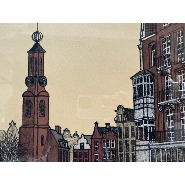 Mid 20th Century Denis Paul Noyer Signed Limited Edition European Canal Cityscape Print 109/260 For Sale - Image 4 of 8