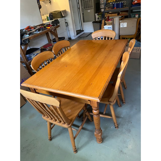 Authentic Grange Furniture - Shaker Style Table with two (2) leaves, 18” wide each, Six (6) chairs, Solid Wood, Beautiful,...