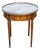 Mid 20th Century French Louis XVI Style Walnut Bouillotte Table with Marble Top and Brass Gallery For Sale