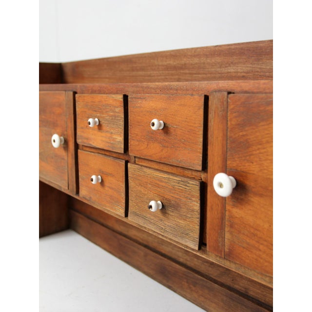 Antique Primitive Tabletop Cabinet With Drawers and Cupboards For Sale - Image 16 of 17