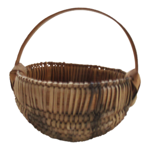 Antique Primitive Miniature Woven Gathering Basket 5" X 5"