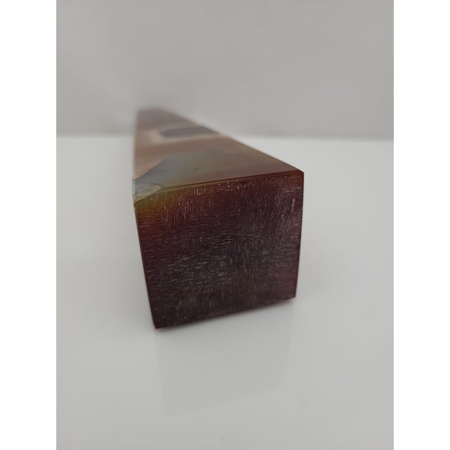 Polished Carnelian Druzy Agate Crystal Healing Obelisk Tower 8 3/4" For Sale - Image 12 of 13