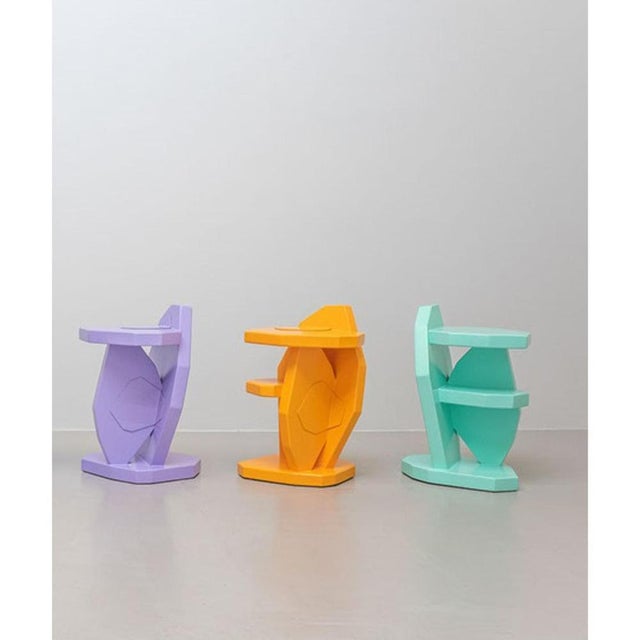 Not Yet Made - Made To Order Patched Side Table in Painted Birch Veneer and Aluminum by Jacob Egeberg For Sale - Image 5 of 8