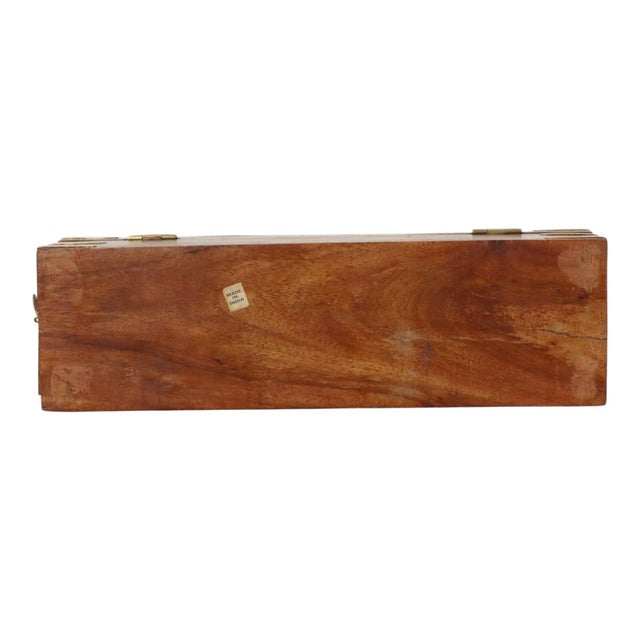 Anglo-Indian Hardwood Pen Box in Brass For Sale - Image 4 of 11