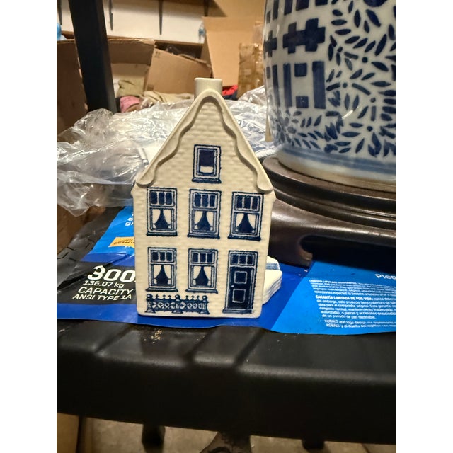1983 Vintage Delft Blue Holland Ceramic House Ashtray Chimney Smoker Blue White For Sale In Chicago - Image 6 of 6