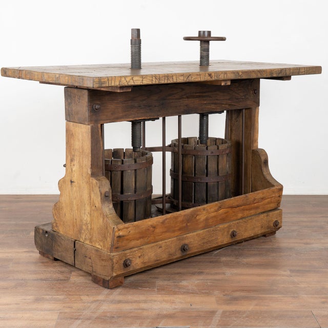 20th Century Standing Bar Wine Tasting Table With Wine Press Base For Sale - Image 18 of 18