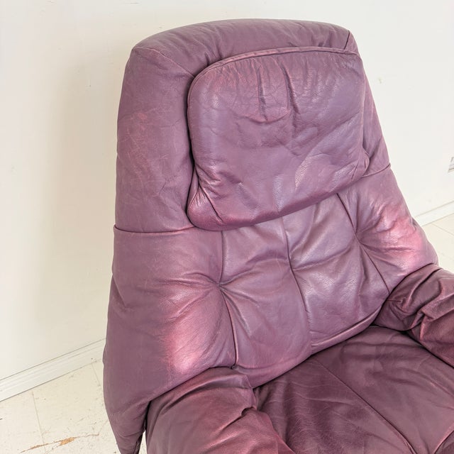 Set of Vintage Regent Leather Chair with Ottoman from Ekornes Stressless, 1980s For Sale - Image 10 of 11