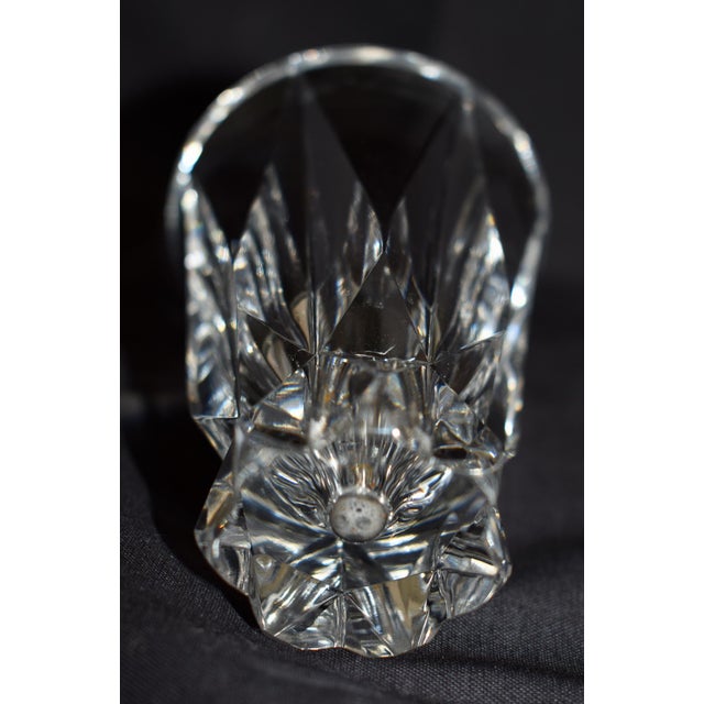 Vtg. Art Deco Style Tapered Thick Cut Crystal Vase - Saint-Louis For Sale - Image 12 of 13