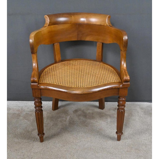 Louis Philippe Walnut Office Chair, Early 19th Century For Sale - Image 6 of 16