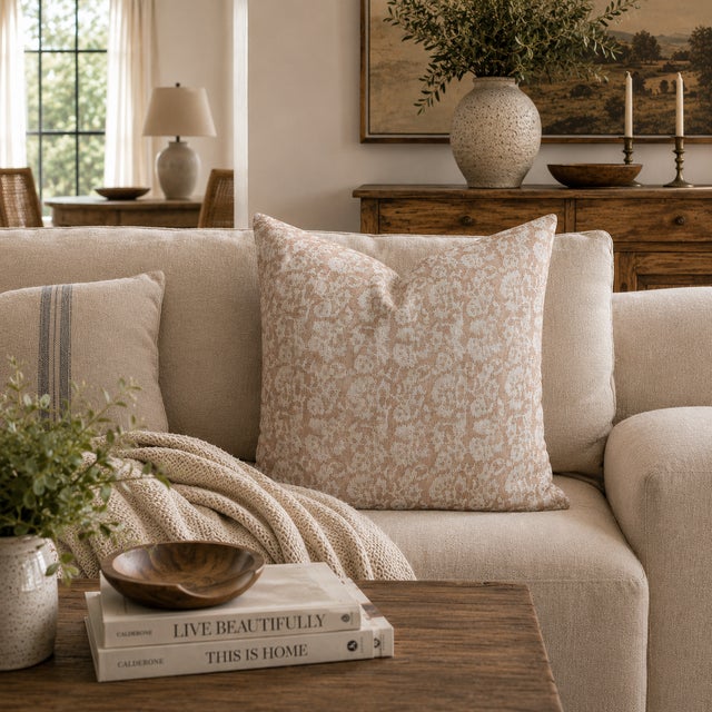 Nelly Floral Linen Pillow For Sale - Image 9 of 9