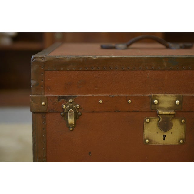 Wood Vintage Travel Trunk, 1950s For Sale - Image 7 of 8