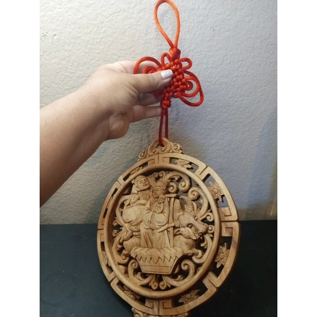 1970s 1970s Exquisite Carved Rosewood Chinese Applique Wall Decor For Sale - Image 5 of 6