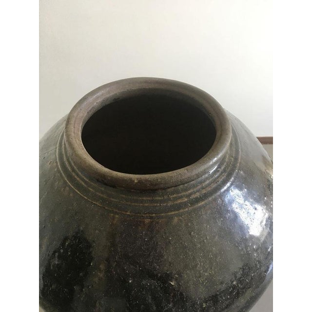 Late 18th Century Khmer Brown Glazed Terracotta Vase For Sale - Image 9 of 18