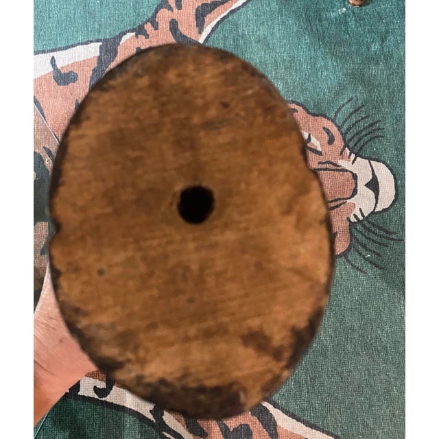 Mid Century Carved Wood Bust Statue Sculpture of a Lady For Sale - Image 4 of 4