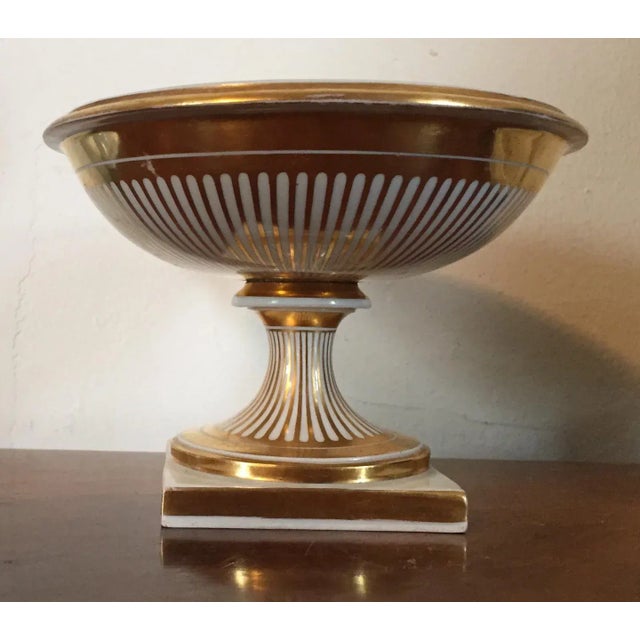 Gold 1810Vienna Porcelain Empire Tazza Bowl in White & Gold For Sale - Image 8 of 11