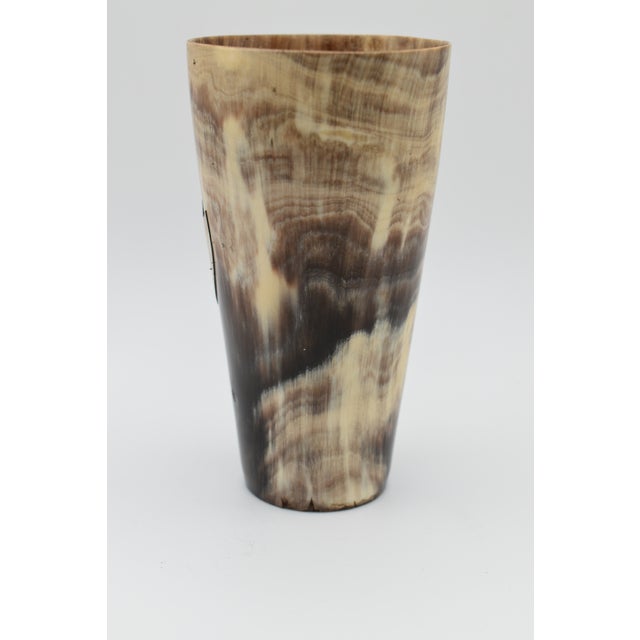 Metal Mid 18th Century Horn Cup With Sterling Silver Placard For Sale - Image 7 of 10