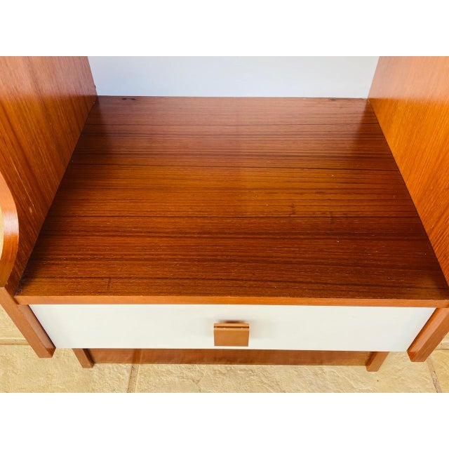 Brown Vintage Teak Shelving Unit with Drawer, 1970s For Sale - Image 8 of 18