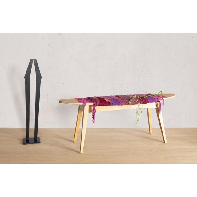 Not Yet Made - Made To Order Oak Surf Hand-Woven Fabric Bench by Jean-Baptiste Van Den Heede For Sale - Image 5 of 8