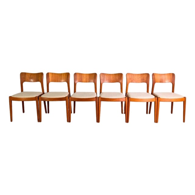 Vintage Chairs in Teak from Koefoeds Hornslet, 1960, Set of 6 For Sale