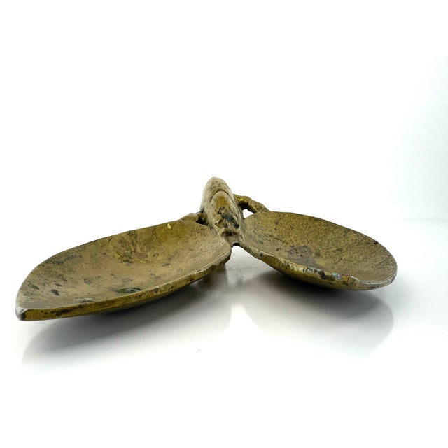 Traditional Mid Century Vintage Solid Brass Lobster Double Dish For Sale - Image 3 of 13