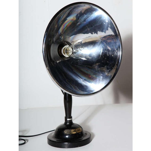 Wood Substantial Polysonn-Lampe Nickel Plate & Black Iron Table Lamp, 1920's For Sale - Image 7 of 10