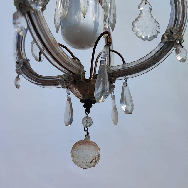 Vintage Glass Pendant Lamp For Sale - Image 3 of 8