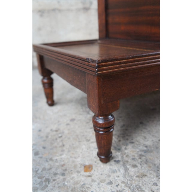 Brown Antique English Regency Mahogany Bedside Stair Step Commode For Sale - Image 8 of 12
