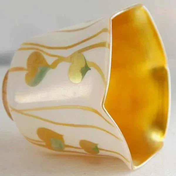 1900 - 1909 Large American Fostoria Iris Glass Lamp Shade For Sale - Image 5 of 6