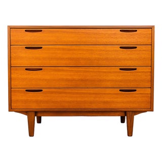 1960s Restored Ib Kofod-Larsen Danish Modern Teak Chest of Drawers by Brande Mobelfabrik For Sale