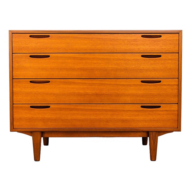 1960s Restored Ib Kofod-Larsen Danish Modern Teak Chest of Drawers by Brande Mobelfabrik For Sale