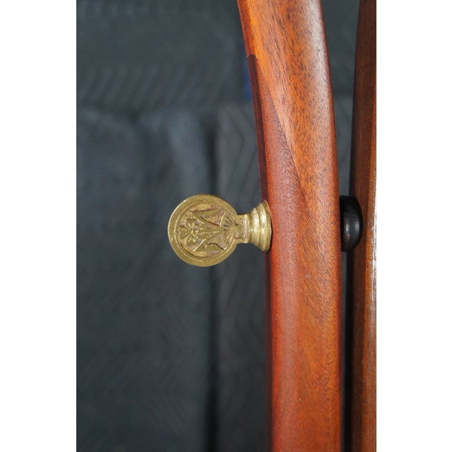 Antique Victorian Solid Mahogany Cheval Dressing Mirror Ball & Claw Foot 67" For Sale - Image 10 of 15
