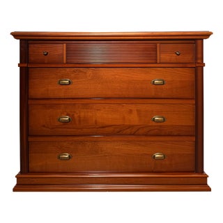 Cherrywood Chest of Drawers with Tambour Front Detail For Sale