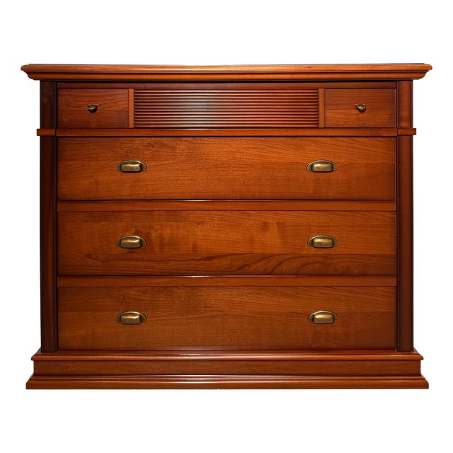 Cherrywood Chest of Drawers with Tambour Front Detail For Sale