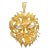 Vintage Lion Pendant Large Head Diamond Eyes 18 Karat Yellow Gold Animal Jewellery For Sale