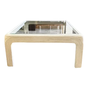 Gabriella Crespi Attr. Split Bamboo Mid Century Modern Cocktail Table