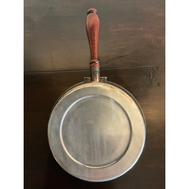 Vintage Silver Plate Covered Serving Dish With Turned Wood Handle & Heraldic Crest For Sale In Dallas - Image 6 of 8
