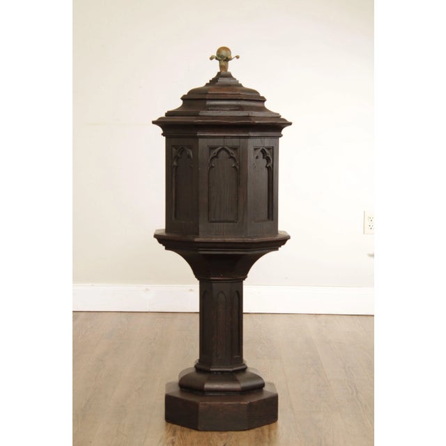 High Quality Antique Solid Ash Wood Unusual Form Religious Cabinet with Slot and Hinged Lid, Philadelphia ca. 1875