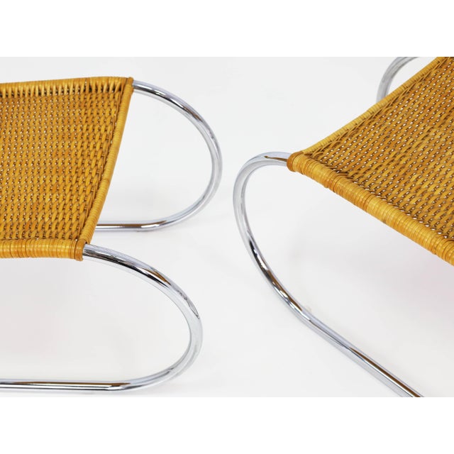 MF10 Cantilever Chairs in Woven Straw by Ludwig Mies van der Rohe for Thonet, 1970, Set of 5 For Sale - Image 11 of 16