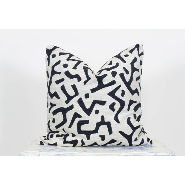 Custom Made Black and White Linen Pillow Cushion Chairish
