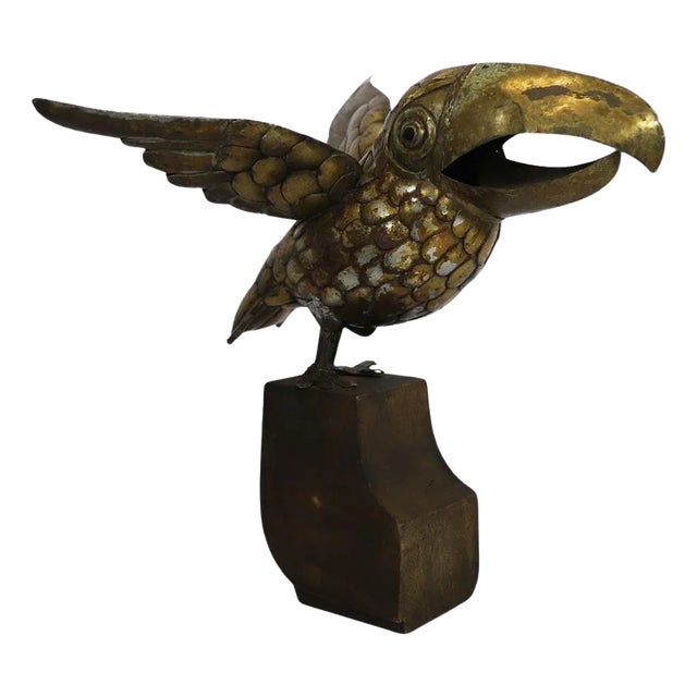Sergio Bustamante Petite Toucan Sculpture Signed For Sale