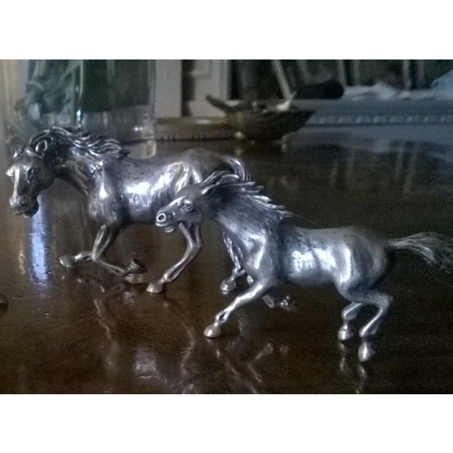Contemporary Early 1900s Cerreti Solid Silver Family of 3 Horse Figurines For Sale - Image 3 of 7
