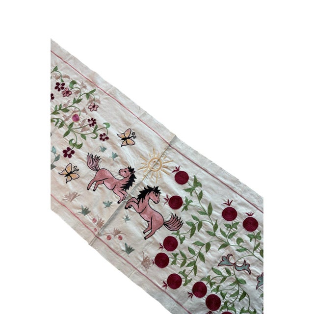 Pink Winged Horse Suzani Wall Hanging For Sale In New York - Image 6 of 6