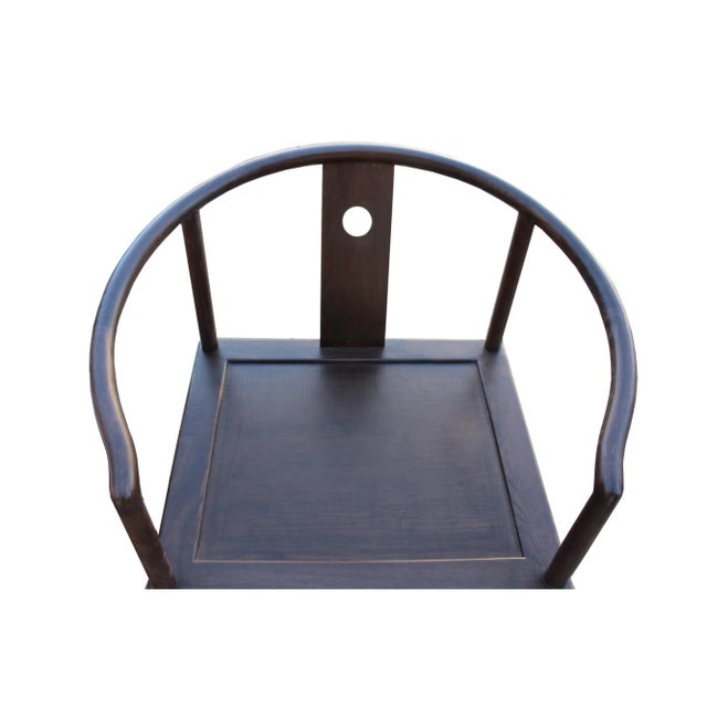 Oriental Handmade Elm Wood Horseshoe Armchair Table 3 Pieces Set For Sale In San Francisco - Image 6 of 7